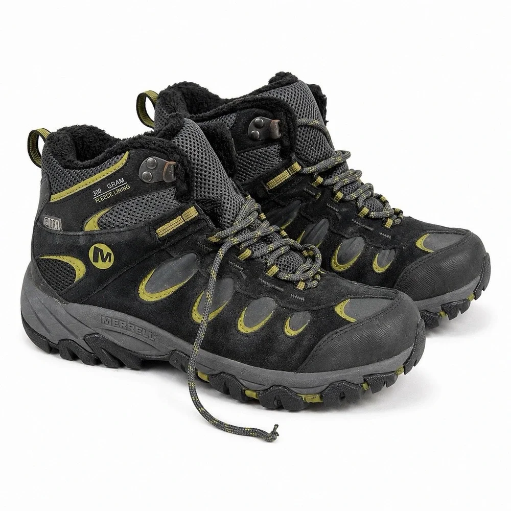 Merrell Ridgepass Thermo Mid Waterproof Boots Black Moss Men's 9 Fleece J227162C